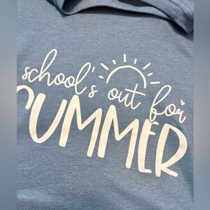 Blue teacher Shirt with White Print